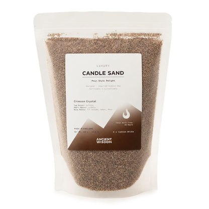 Vela perfumada de arena - Marrón Mocha - Cristal Carmesí - 300 g