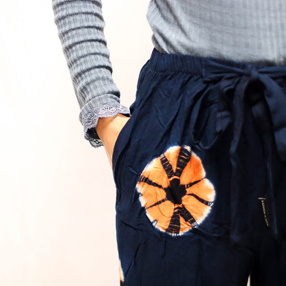 Loungehose im japanischen Stil - Groß - Blau, Orange