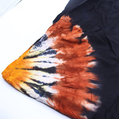 Pantalon de détente style japonais - chocolat noir et orange - M
