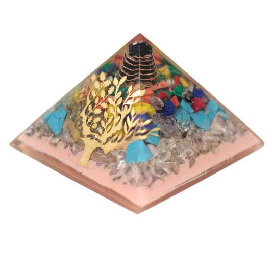 Große Organitpyramide 70 cm – Baumbasis (Erdbasis)