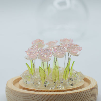 Garten-Iglu Floral Glow – 10 rosa Rosen – USB-LED