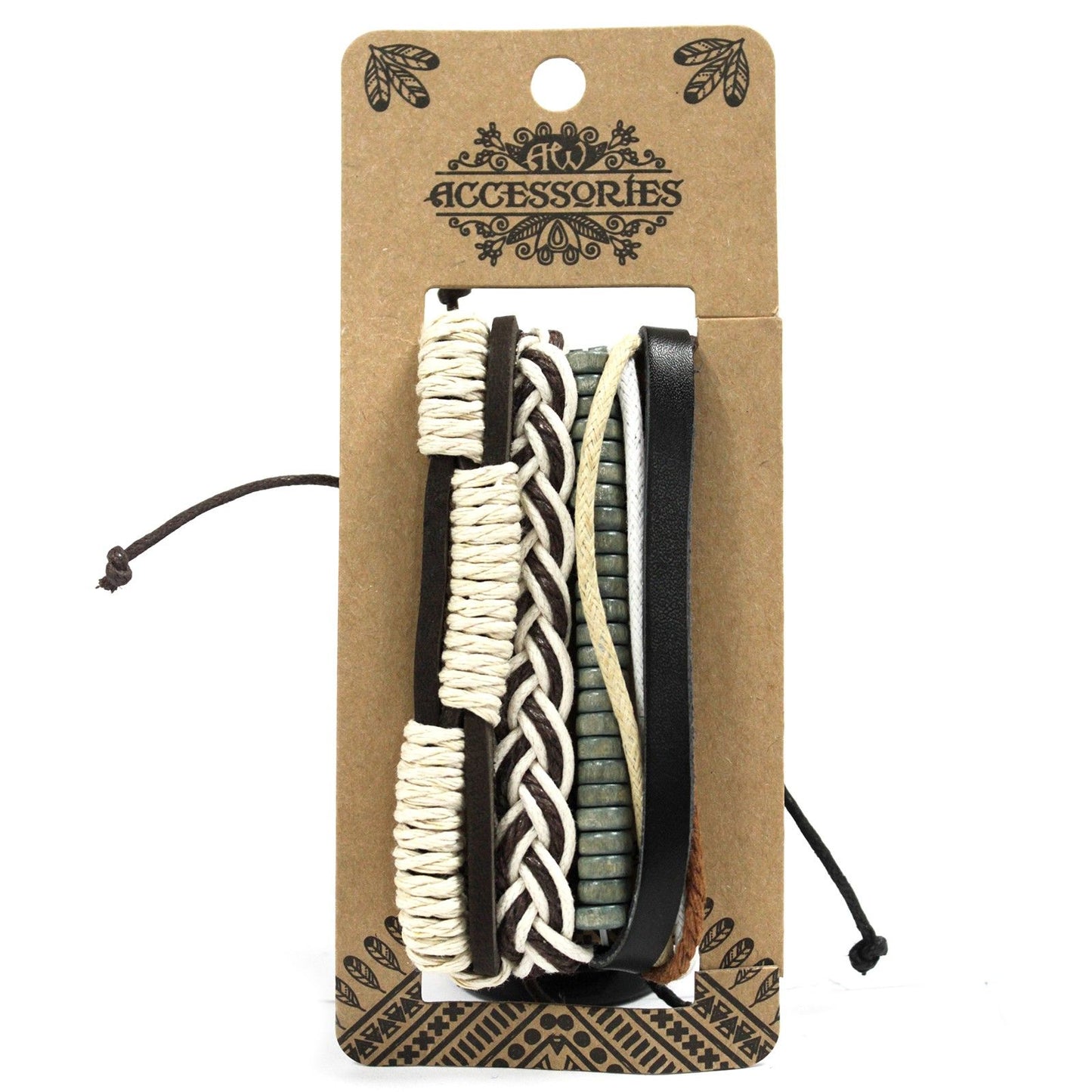 Herrenarmband - Grün und Natur (zufällige Farbe)