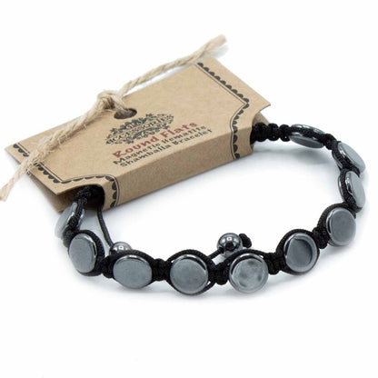 Bracelet Shamballa magnétique en hématite - Cercles plats