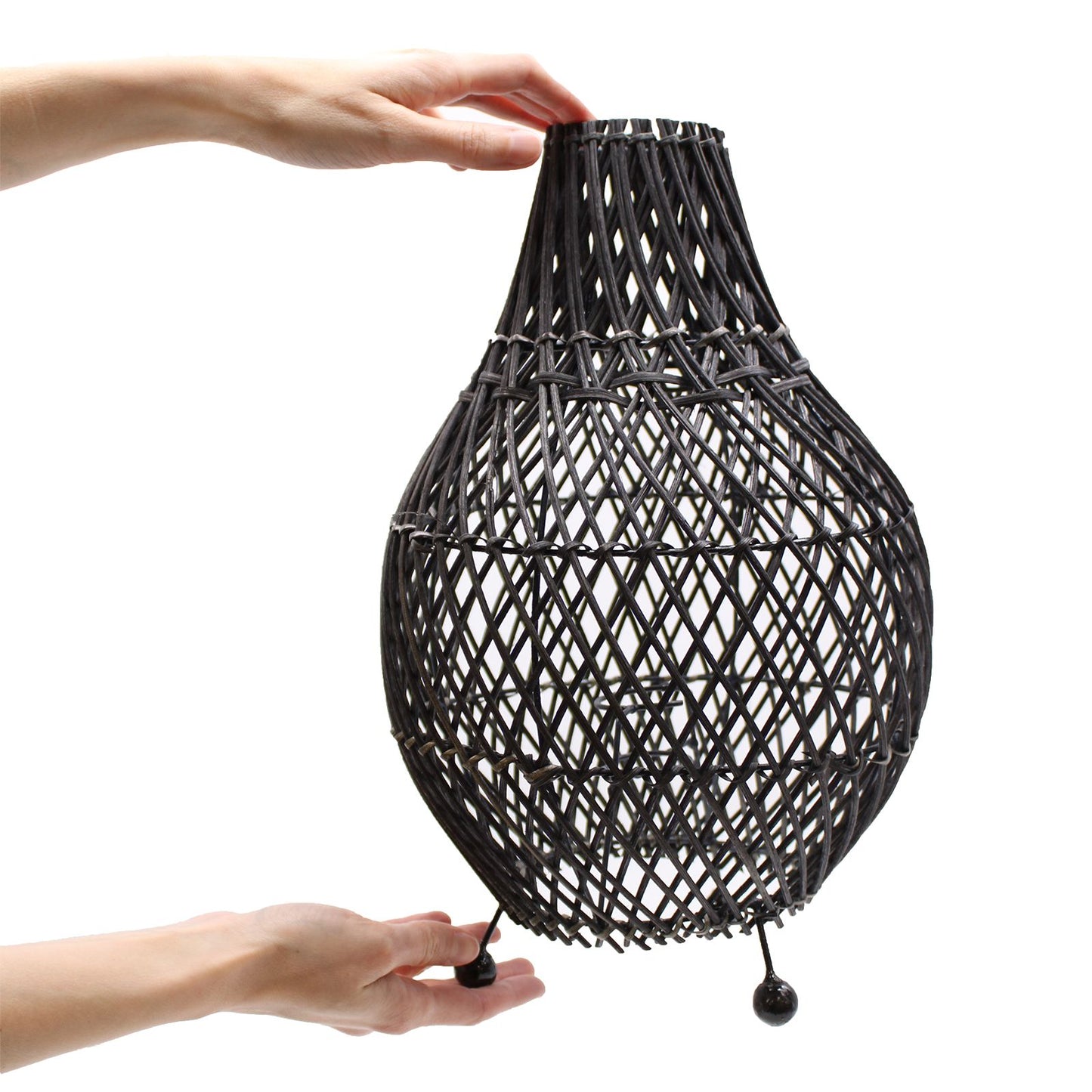 wicker table lamps - black