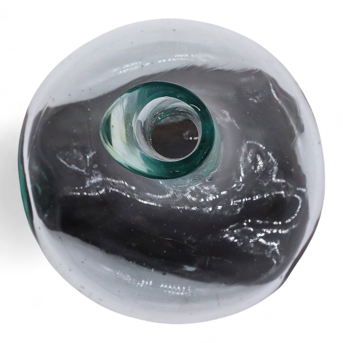 Mini carafe en verre fusionné sur bois - 20 cm