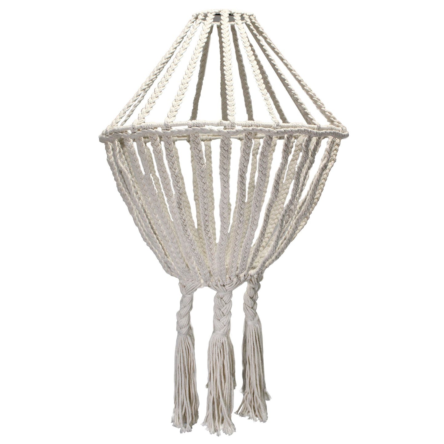 Grand lustre en macramé - Naturel