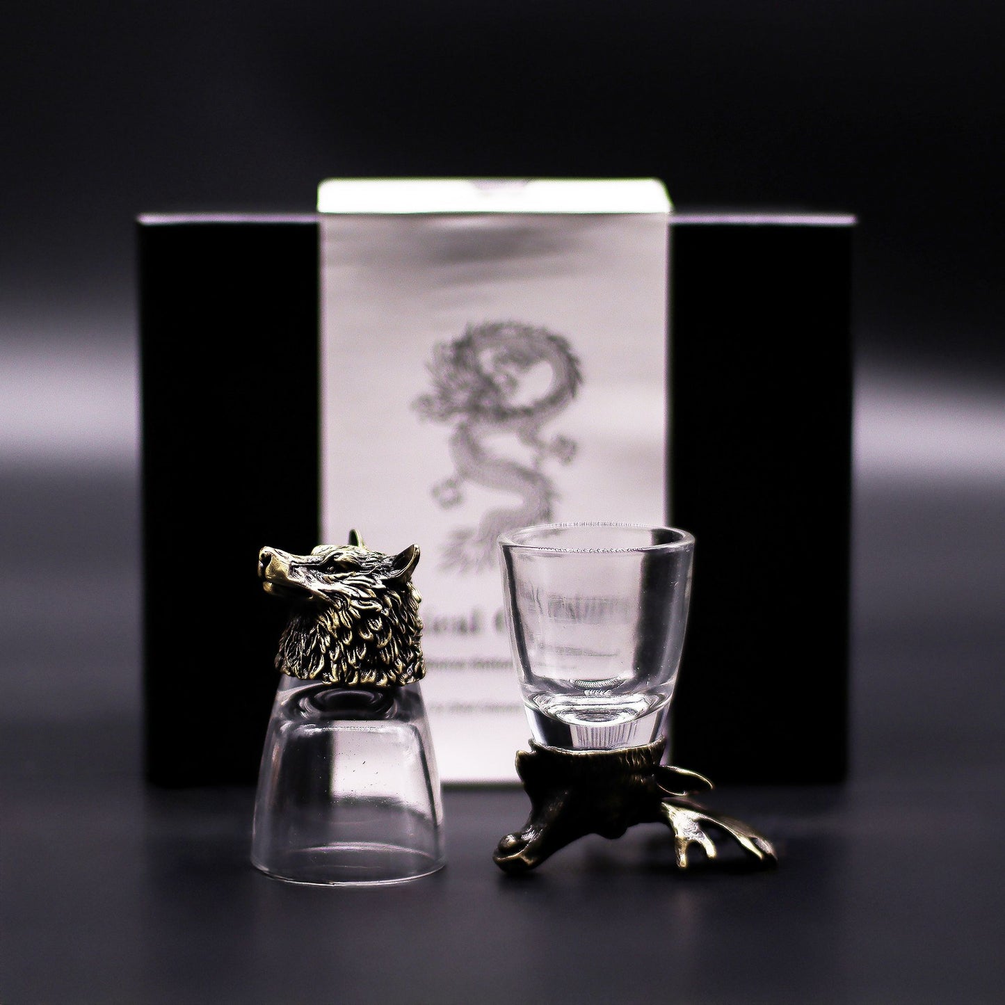 Geschenkset mit 6 Schnapsgläsern (50 ml) - Wild Forest Creatures - Antik Bronze
