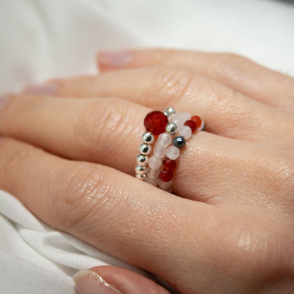 Geister-Nymphen-Edelsteinring-Set – Liebe und Feuer