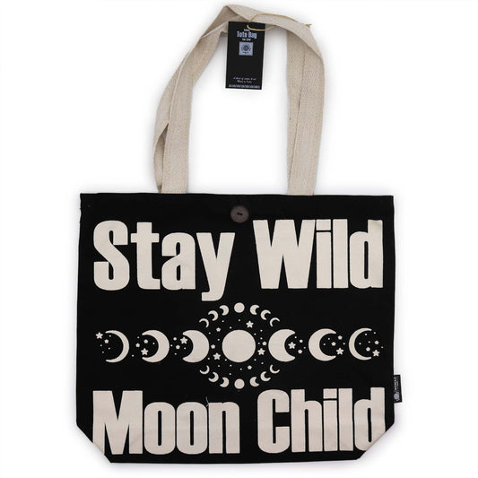 Iconic Basics Tote - Stay Wild, Stay Wild Kid - Naturschwarz 10 oz (36 x 43 x 10 cm)