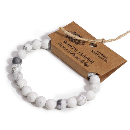 Brazalete de Energía Jaspe Blanco 8mm