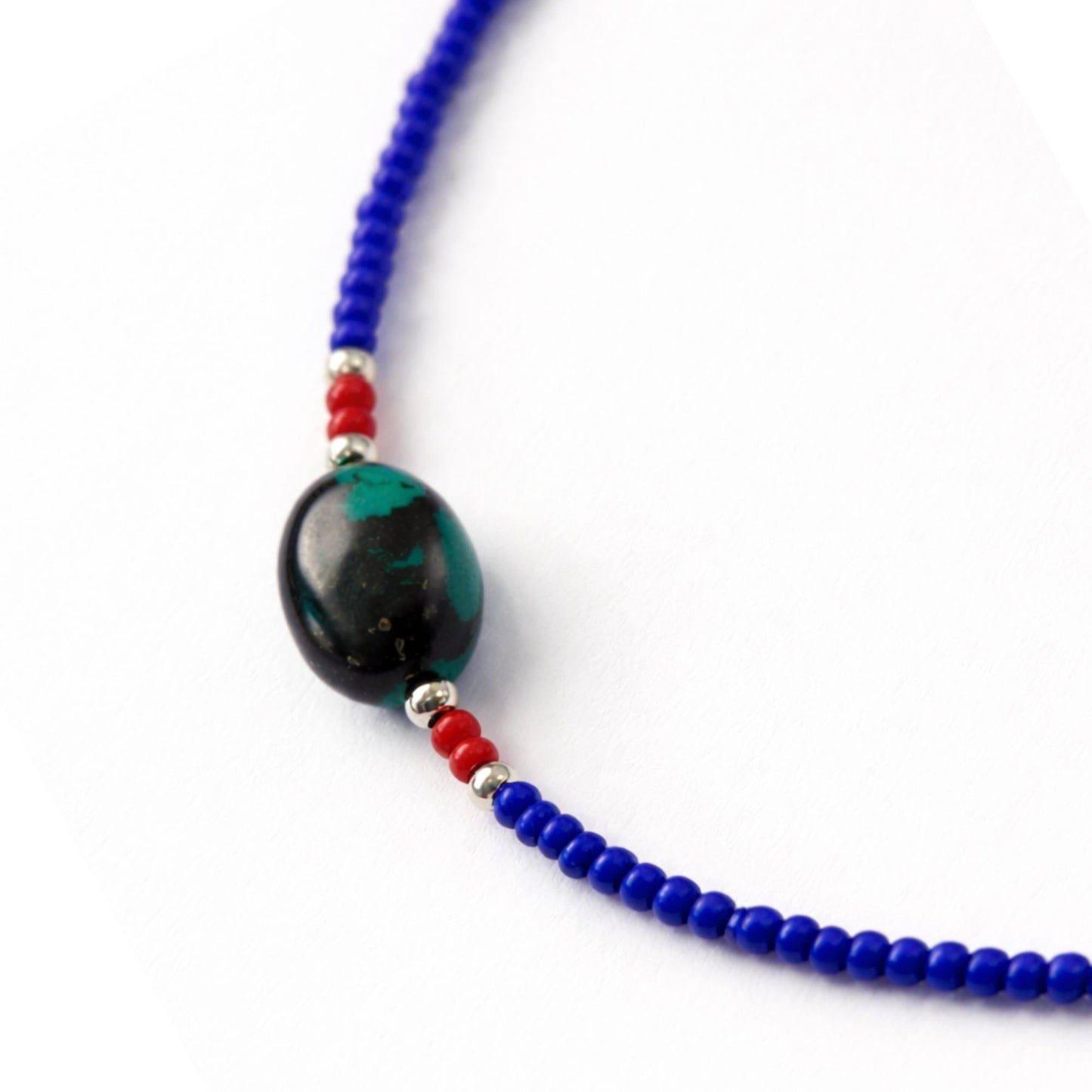 Feiner Lapislazuli- und Türkis-Anhänger aus Nepal – Halskette (42 cm)