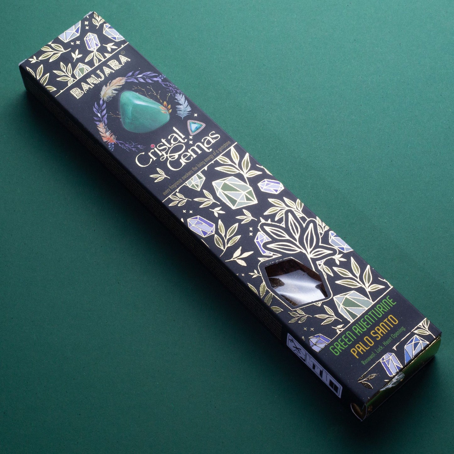 Banjara Cristal Gemas Varitas de Incienso - Aventurina Verde Palo Santo