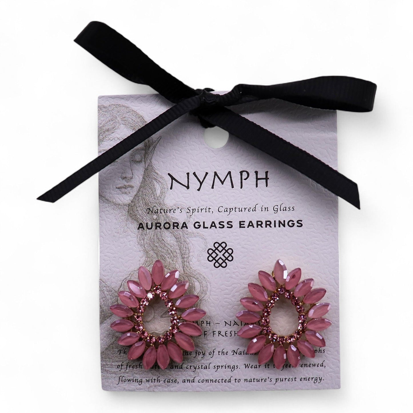 Boucles d'oreilles créoles en verre vintage rose tendre