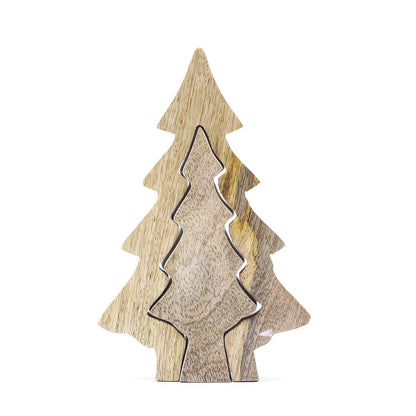 Perdu dans les bois - Petit arbre dans un arbre - Décoration en bois - 15x10cm