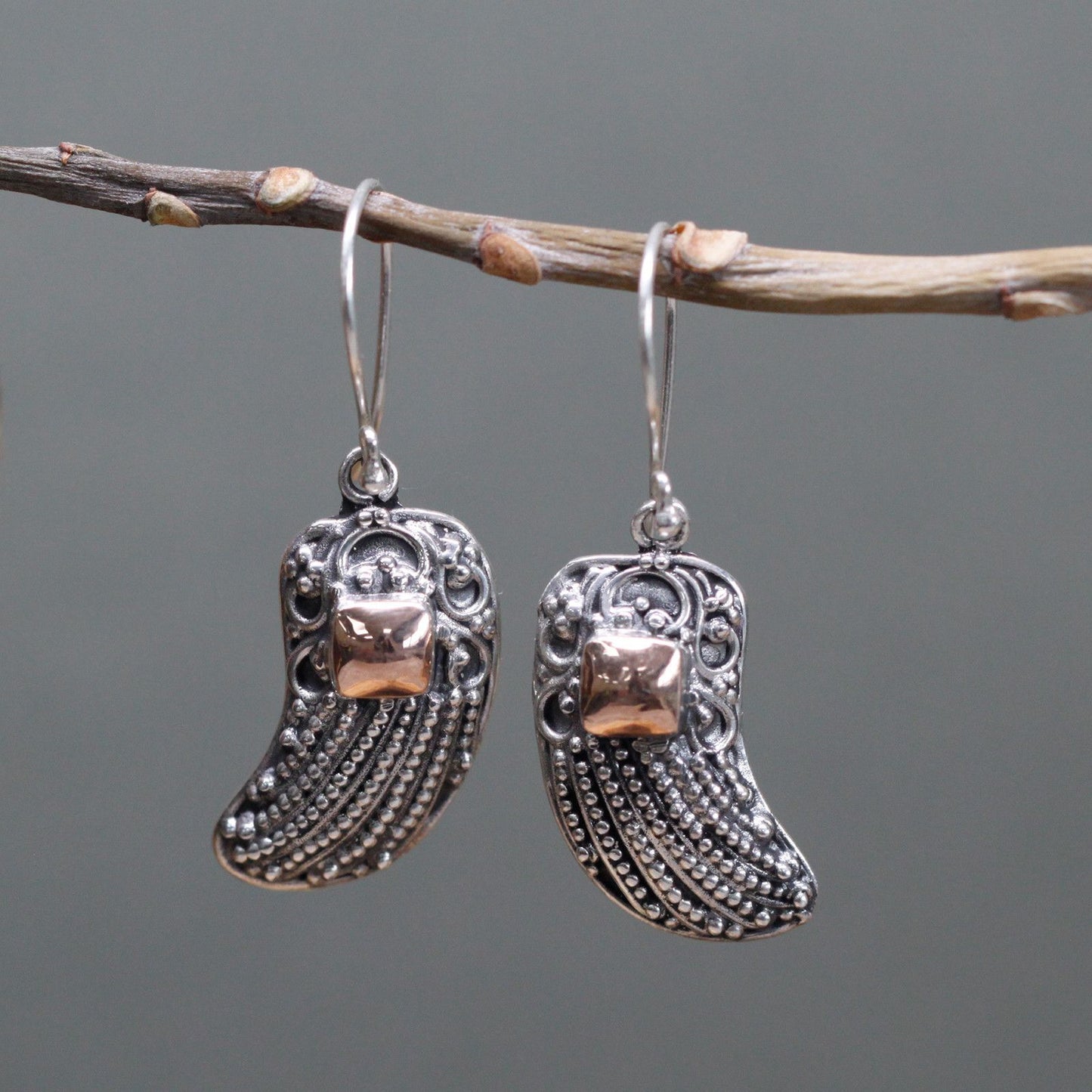Pendientes Plata y Oro Alas de Ángel