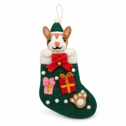 Calcetines navideños de fieltro para mascotas - Selección mixta