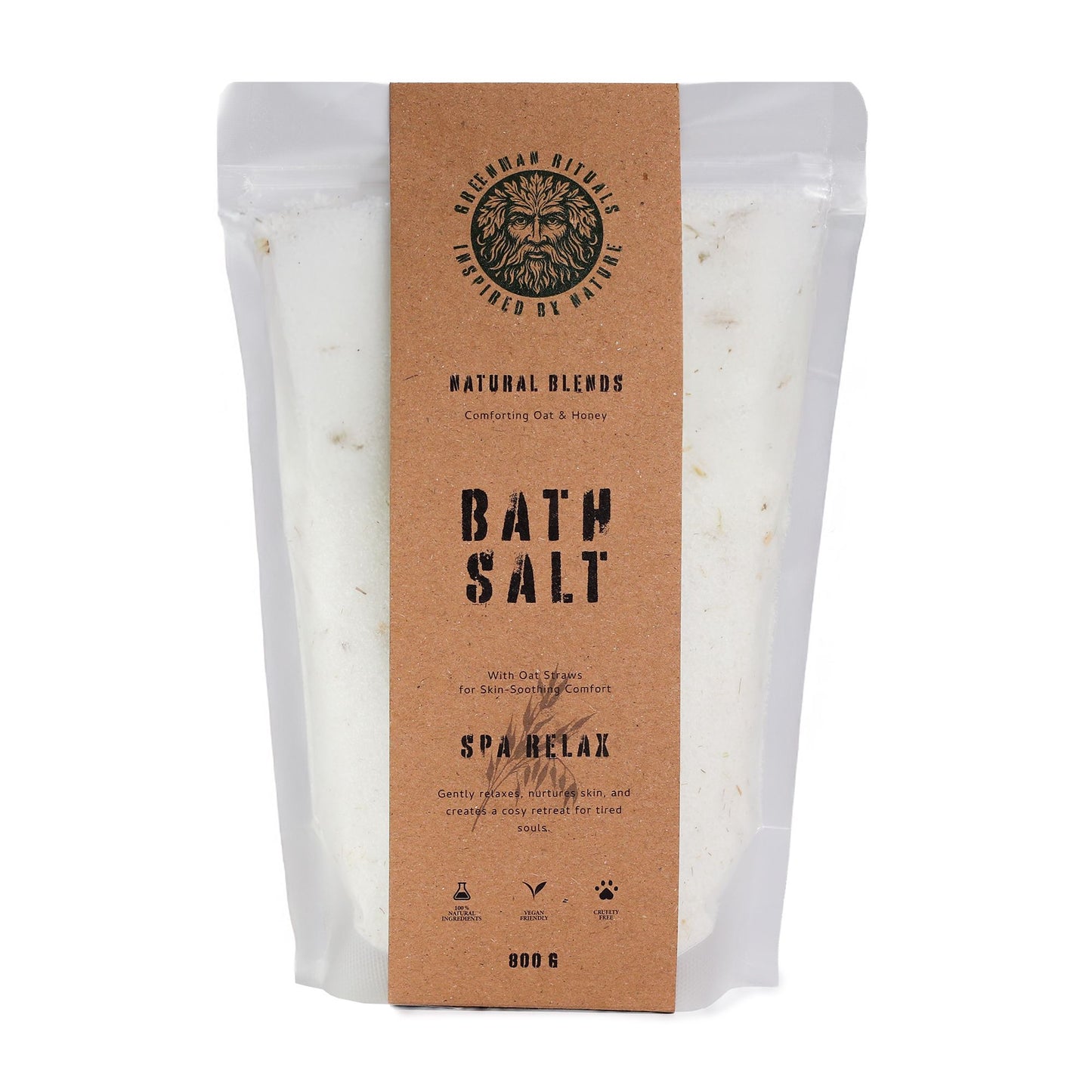 Sels de bain d'Epsom Greenman Rituals à l'avoine et au miel – Mélange spa relaxant