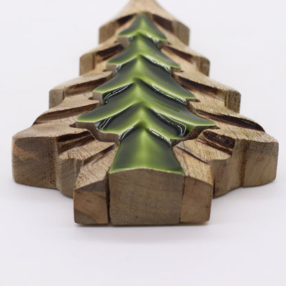 Perdu dans les bois - Petit arbre dans un arbre - Décoration en bois - 15x10cm