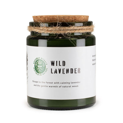 Greenman Woodwick Sojawachs-Kerze - Wilder Lavendel