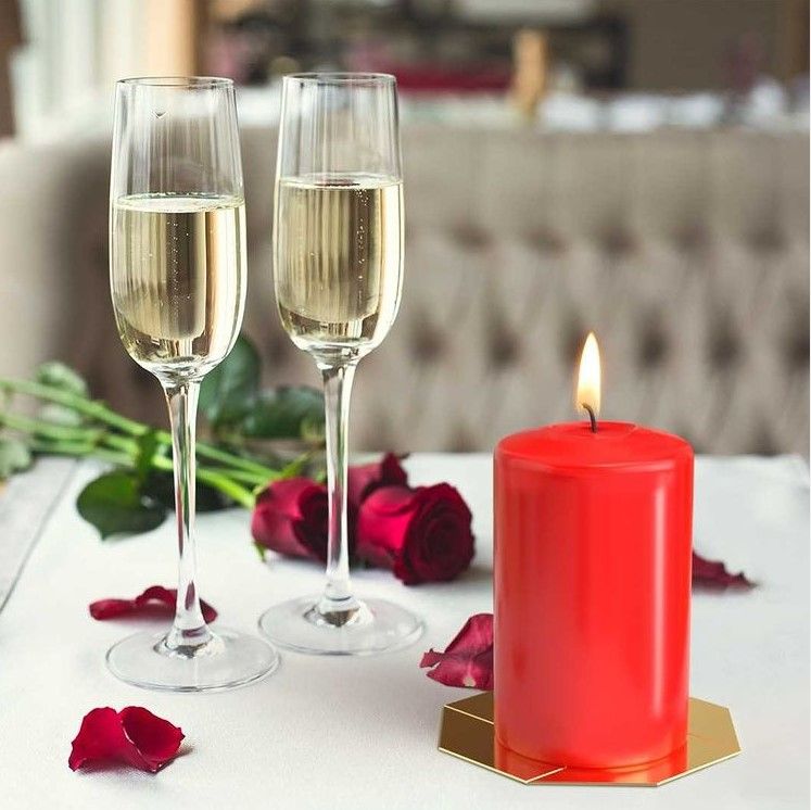 Set de 4 velas de pilar 40x80mm - Marfil