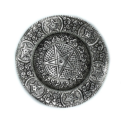 Porte-encens pentagone en aluminium poli 11,5 cm