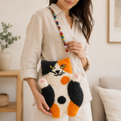 Whitney la bolsa de fieltro del gato plano