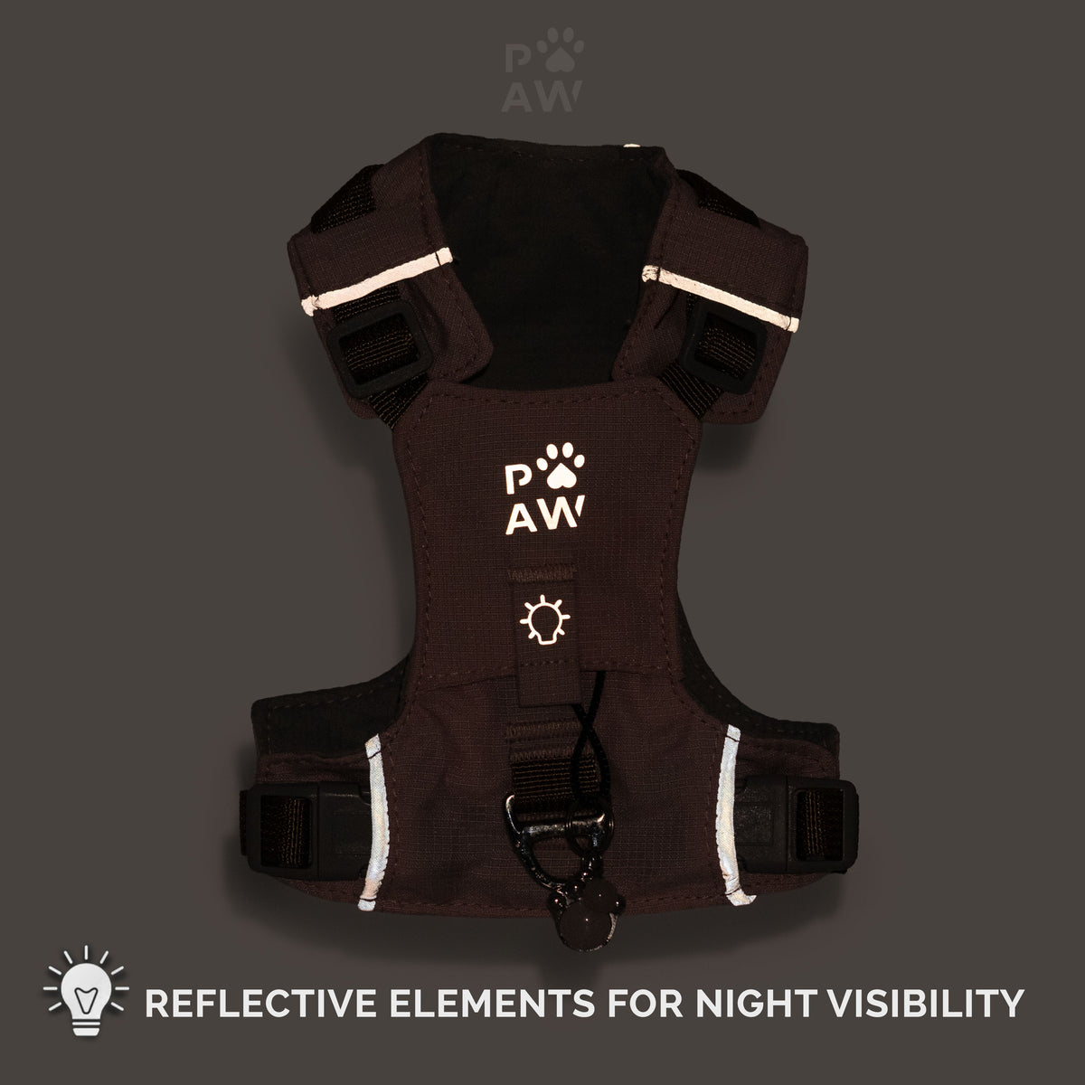 PAW - XS (2-4 kg) Arnés de paso para perros Guardian con malla reflectante - Lavanda - Colgante de amatista