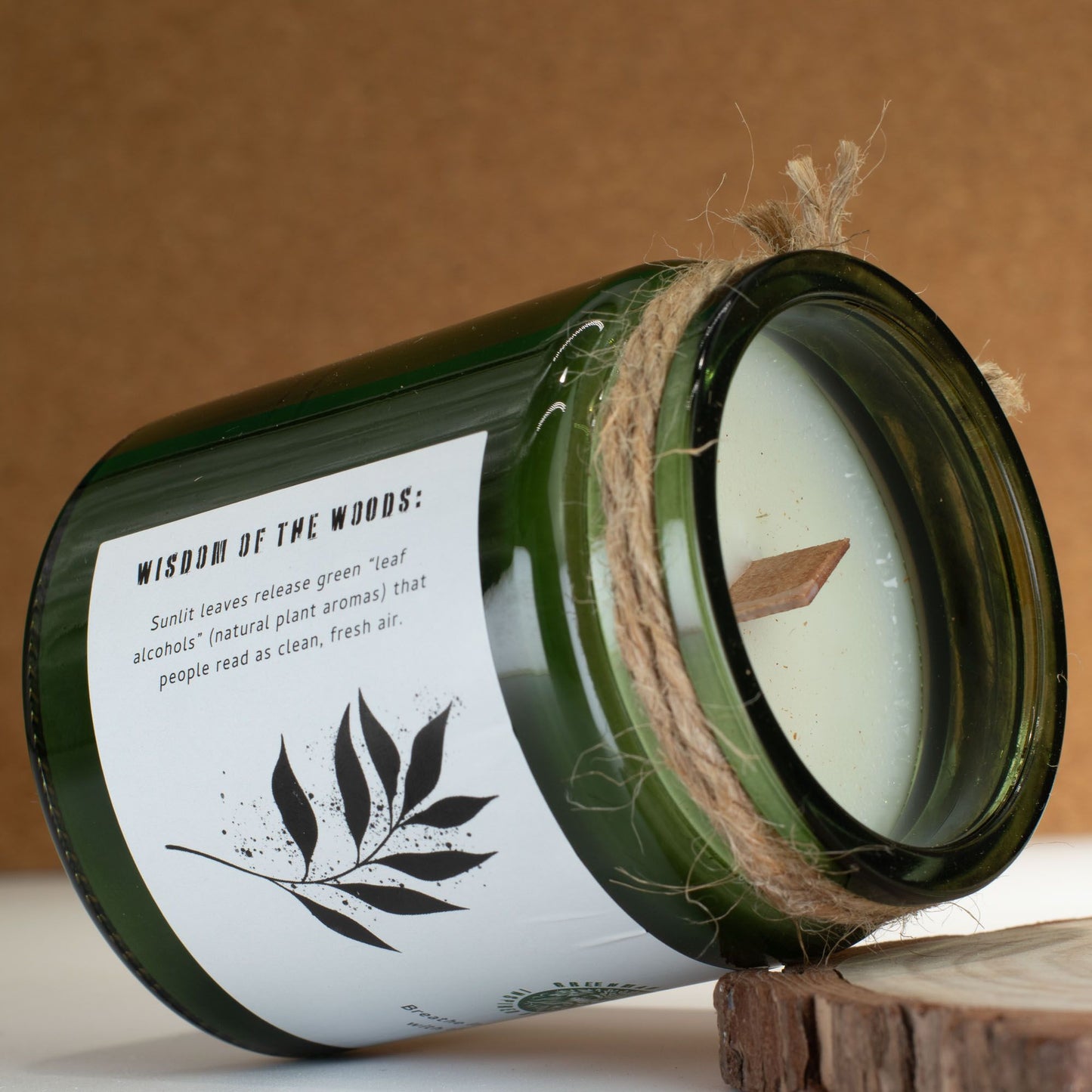 Greenman Woodwick Soyakerze – Blätter und Leinen