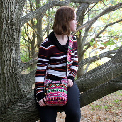 Mochila Pequeña Jacquard Rosa