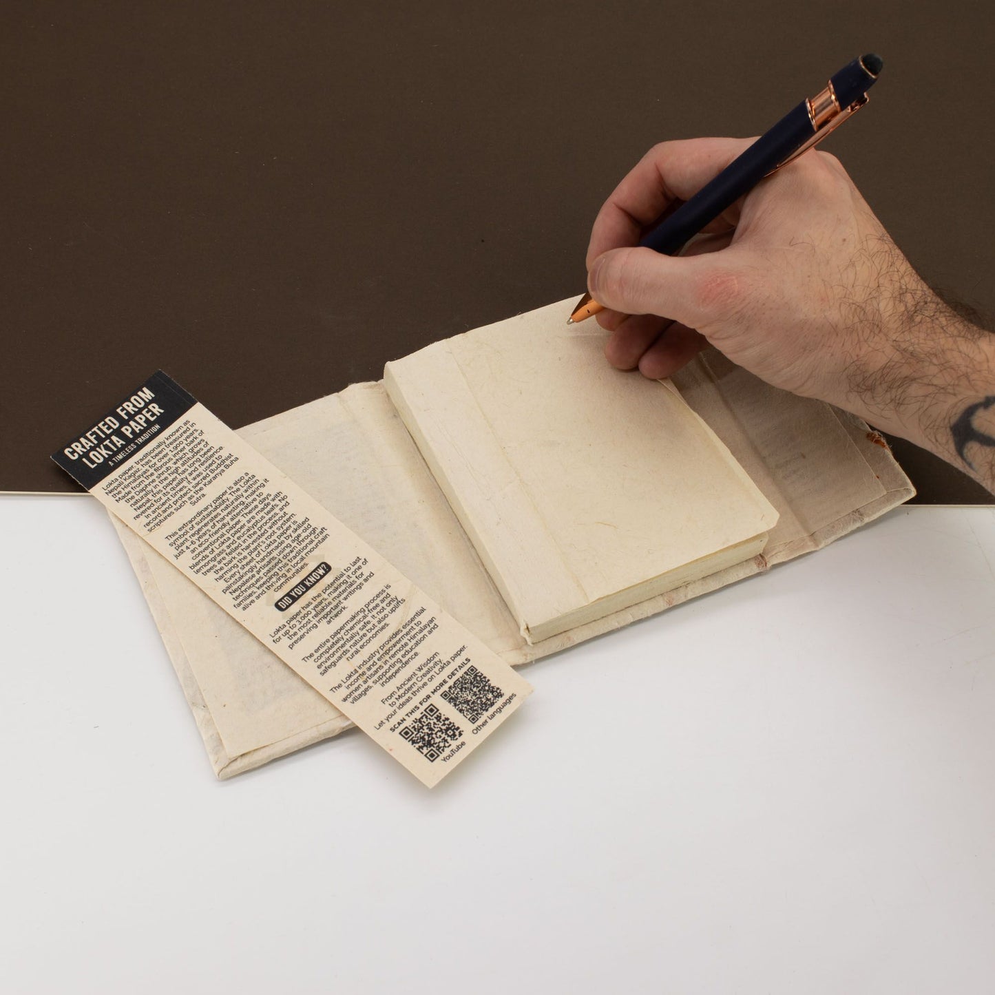 Mini carnet Lokta - Fleurs mélangées - 40 feuilles
