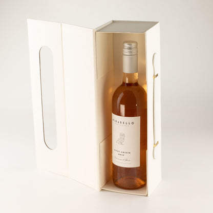 Caja de regalo plana - Forma de caja de vino (33.5x10x10.5 cm) - Blanco