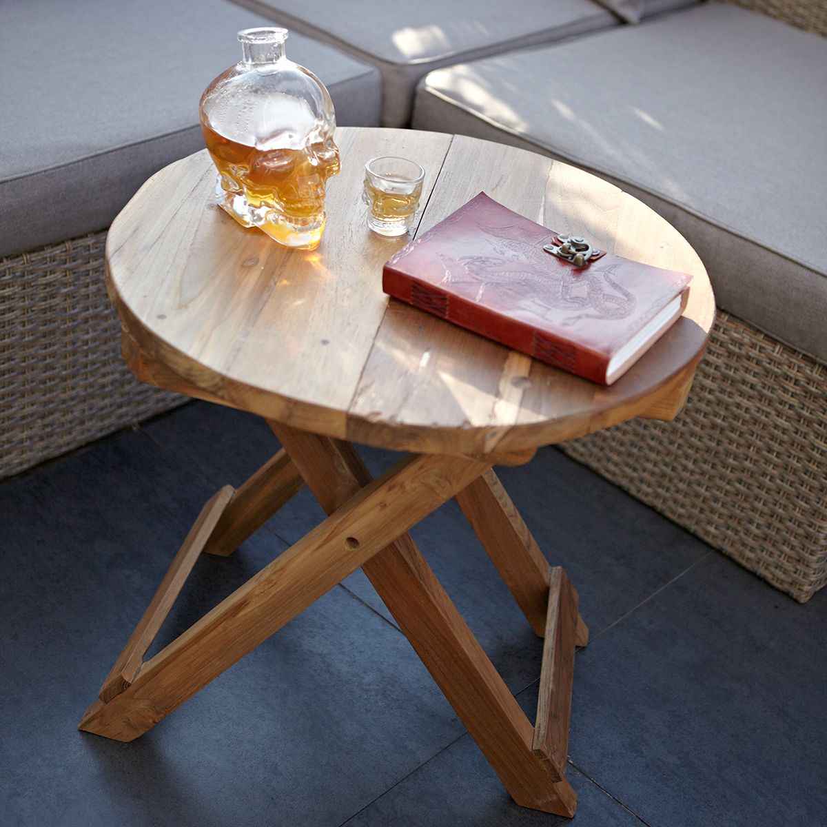 Table basse pliante ronde - 50x50cm