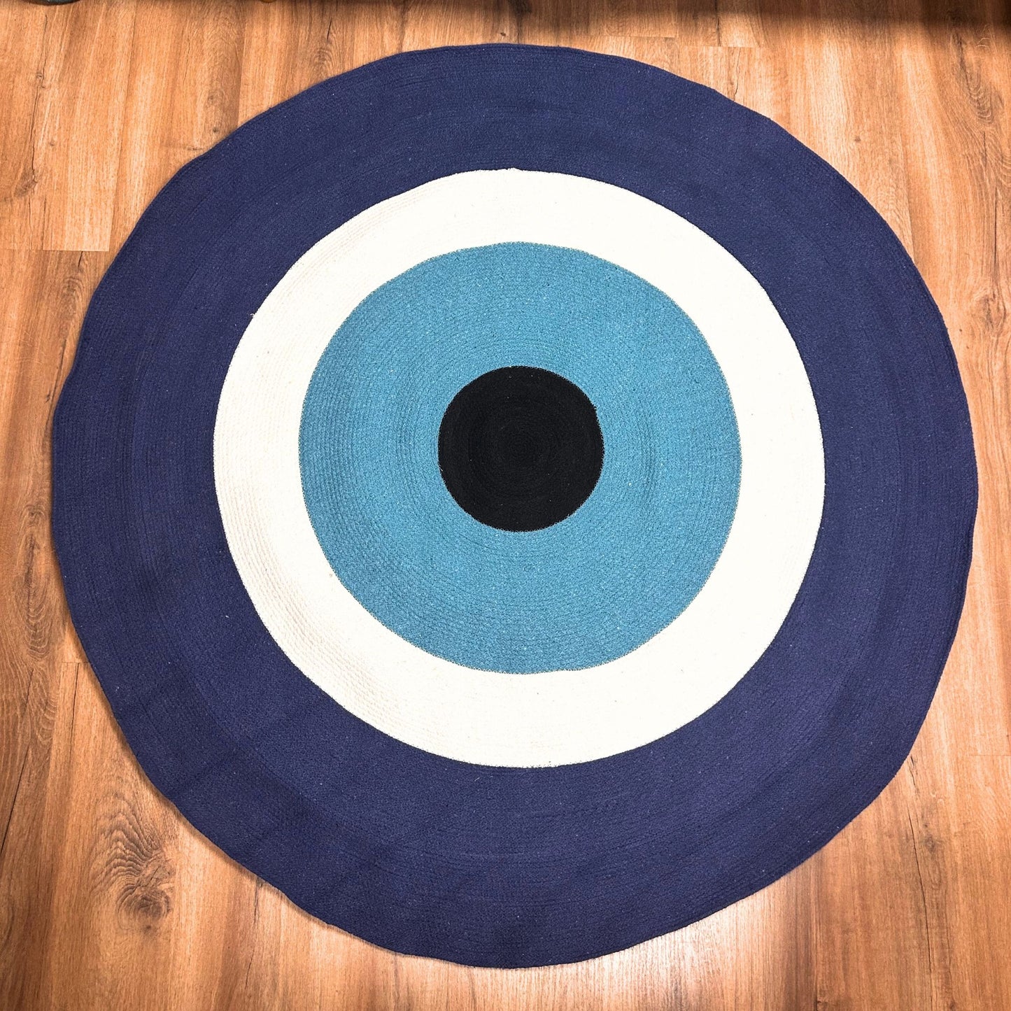 Tapis anti-mauvais œil en corde de coton, 150 cm