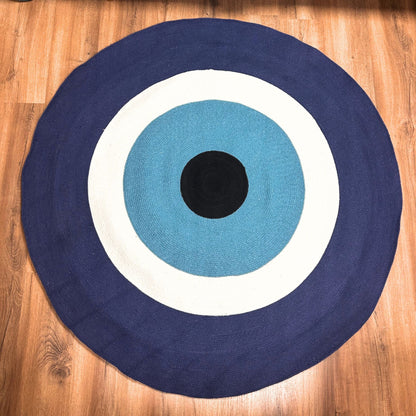 Tapis anti-mauvais œil en corde de coton, 150 cm