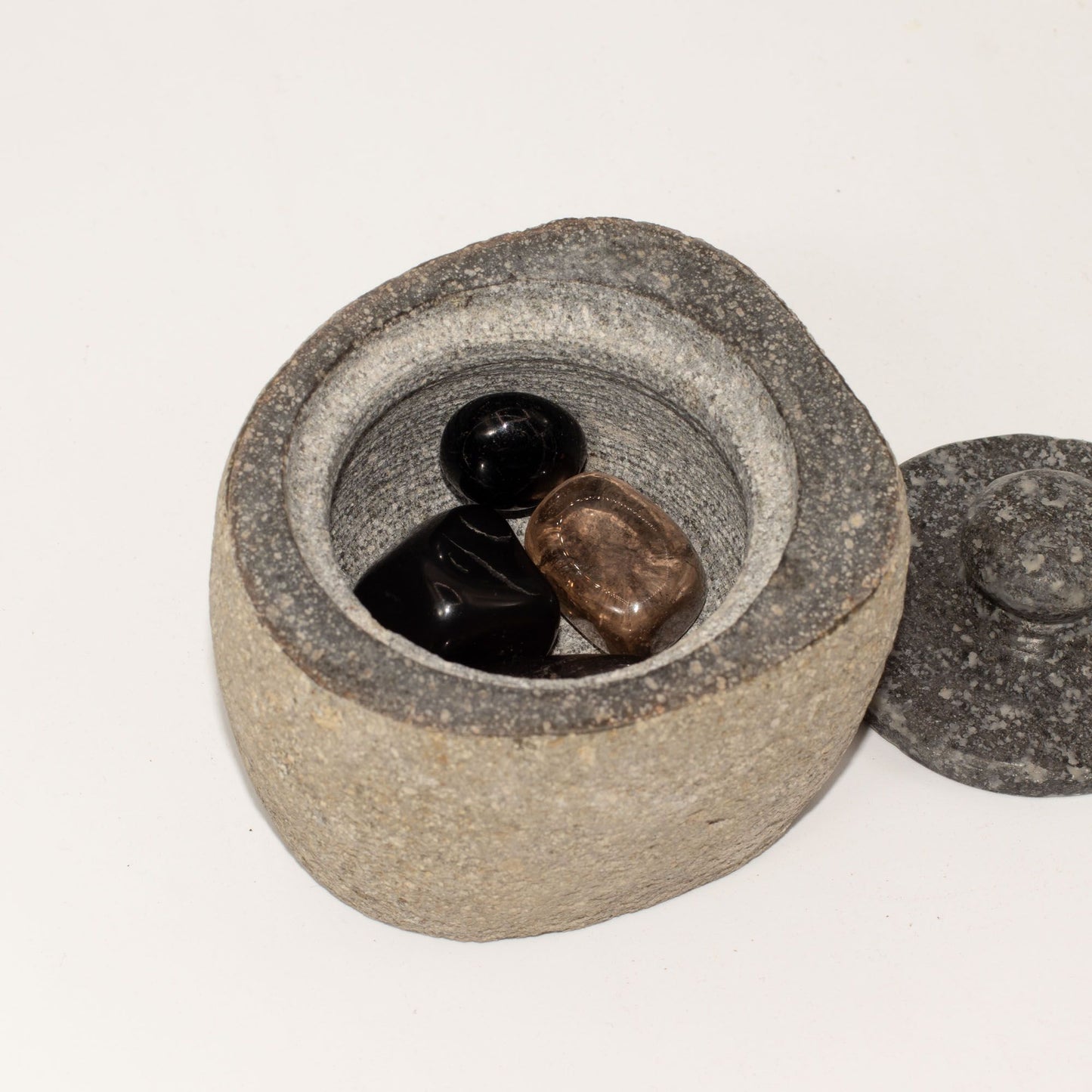 Jardinière en pierre de rivière naturelle pour enracinement - Petite (environ 9x7cm)