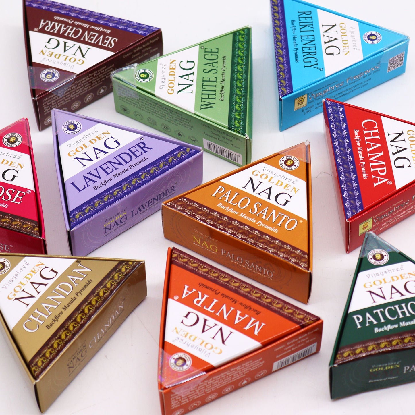 Conos de Incienso Jumbo Dorado Nag - Reiki Energía Reflujo 42g