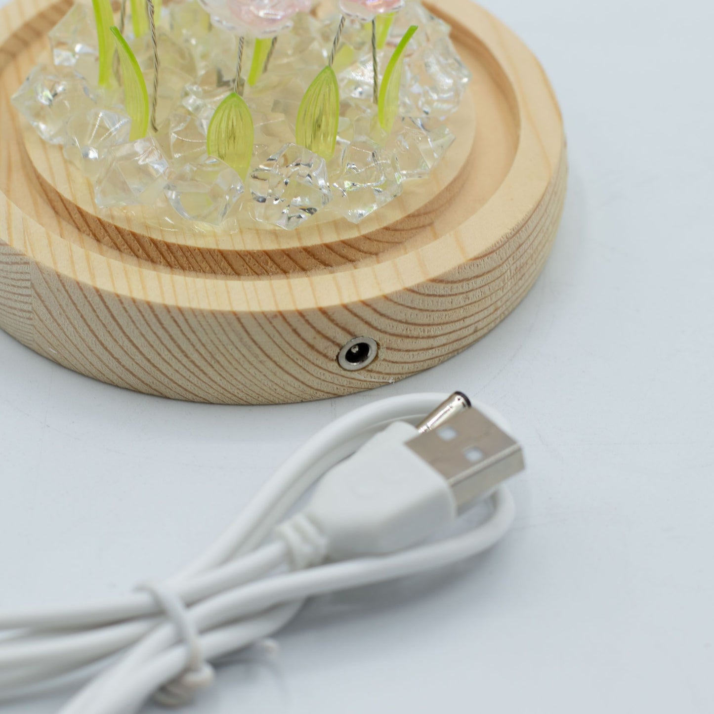 Garten-Iglu Floral Glow – 10 rosa Rosen – USB-LED