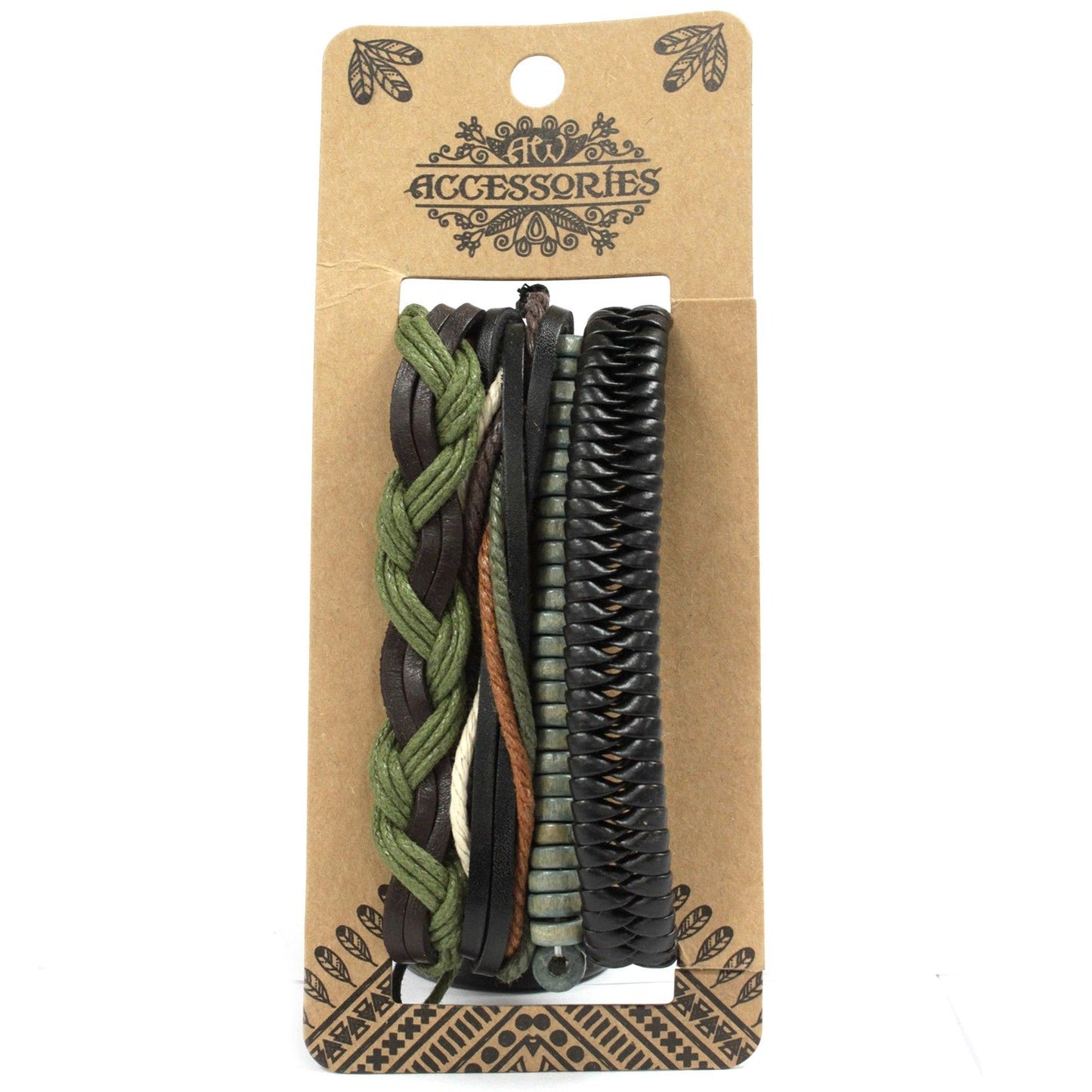 Herrenarmband - Grün und Natur (zufällige Farbe)