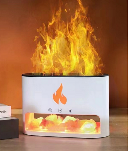 Difusor de Aroma Blaze - Cámara de Sal del Himalaya - USB-C - Efecto Llama (Sal incluida)