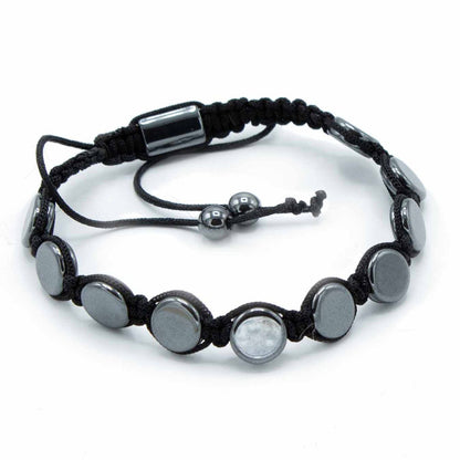 Bracelet Shamballa magnétique en hématite - Cercles plats