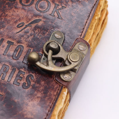 Carnets en cuir à bords épais et incurvés (6 x 4 pouces) - Le Livre des histoires inédites