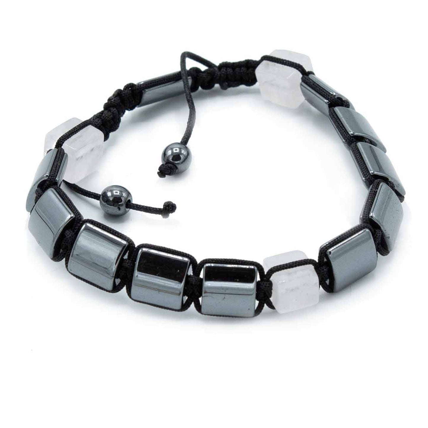 Hämatit Shamballa Magnetarmband - Rosa Quader