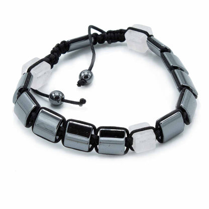 Hämatit Shamballa Magnetarmband - Rosa Quader