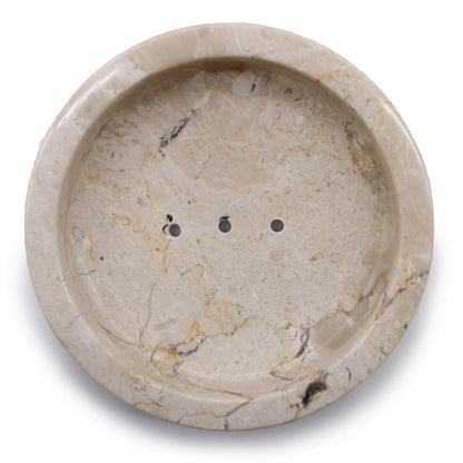 Porte-savon rond et plat en marbre miel
