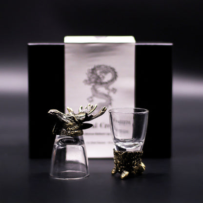 Geschenkset mit 6 Schnapsgläsern (50 ml) - Wild Forest Creatures - Antik Bronze