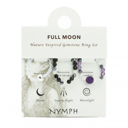 Nymphengeist-Edelsteinring-Set – Vollmond