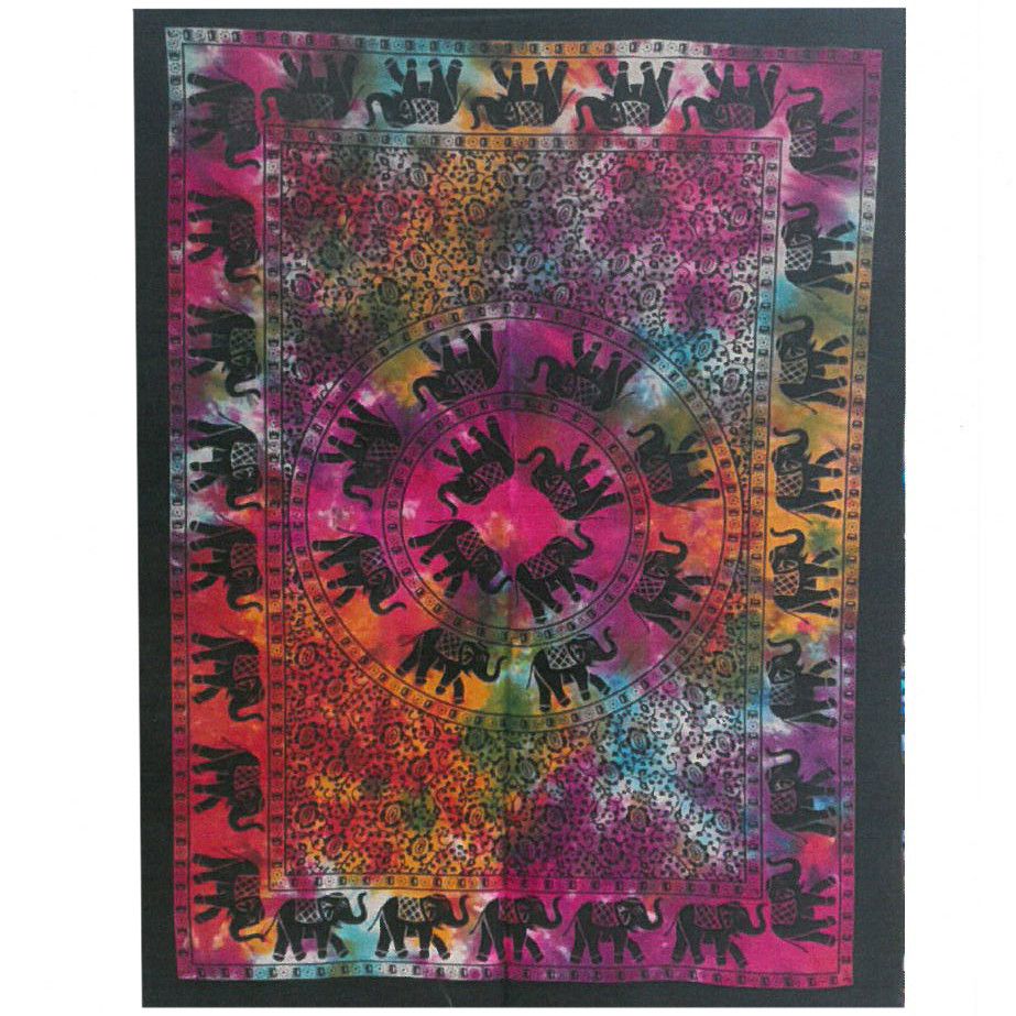 Arte Pared Algodón Mandala Elefante