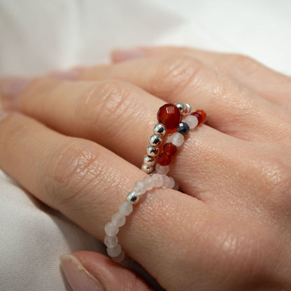 Geister-Nymphen-Edelsteinring-Set – Liebe und Feuer