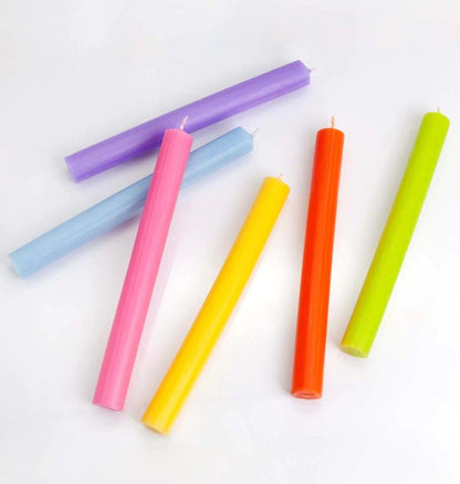 10 x Velas a granel de color sólido - Aqua rústico - Paquete de 10