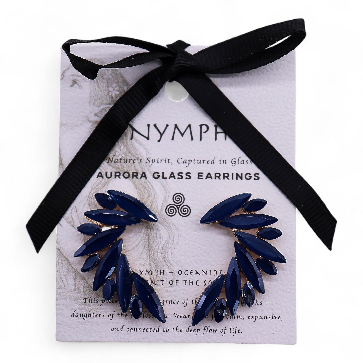 Azul Real - Vidrio Vintage - Alas de Ángel - Pendientes